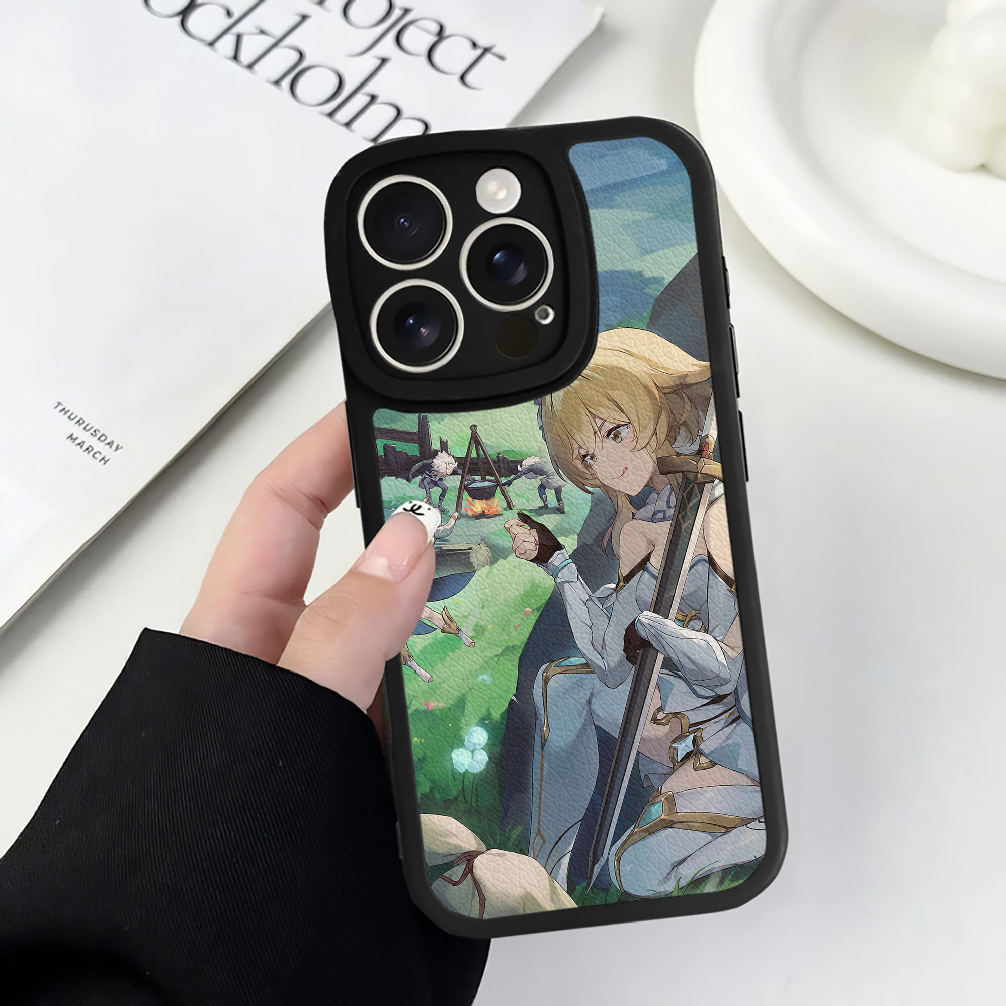 げんし神 genshin 【iPhone 16シリーズ対応】シリコンスマホケース（レザー調） 材質：シリコン